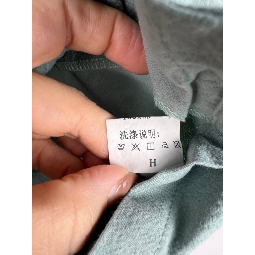 Future Kids Size 2/3 Hanfu Style Jacket Sage Green Beige Cuffs 100% Cotton Frog - Picture 7 of 9